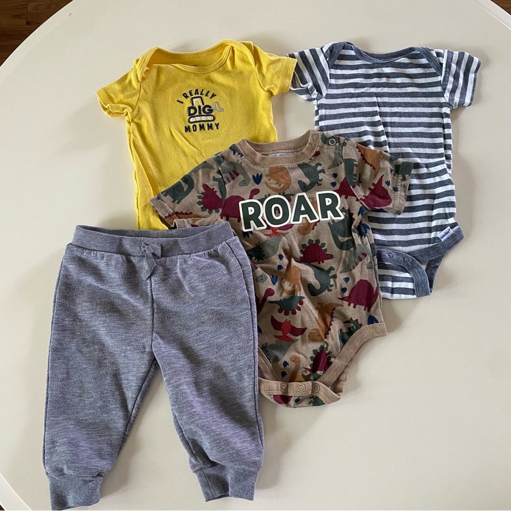 Baby Boy Clothing Set - pants and onesies (6-9 months)